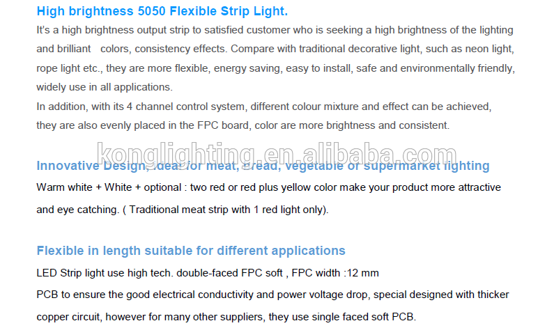 SRRW&SRWY 4 Color CCT Food Strip Light