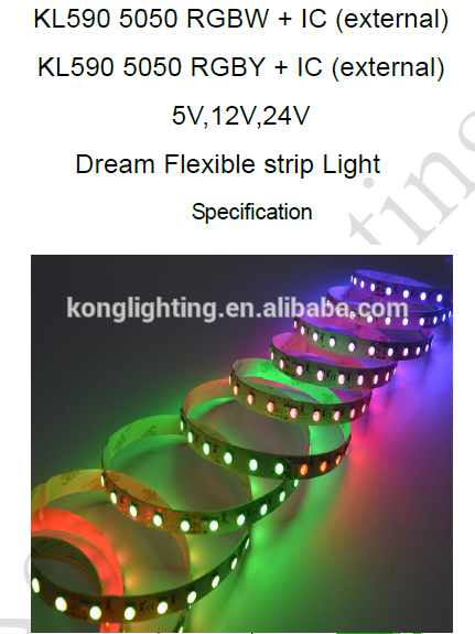 New Fashion External IC Dream Color RGBY/RGBW Flex Strip