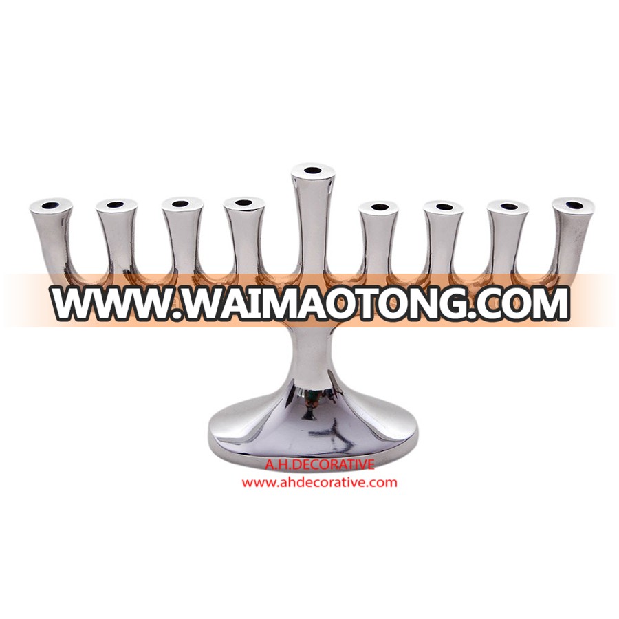 Hammered Aluminum Solid Menorah