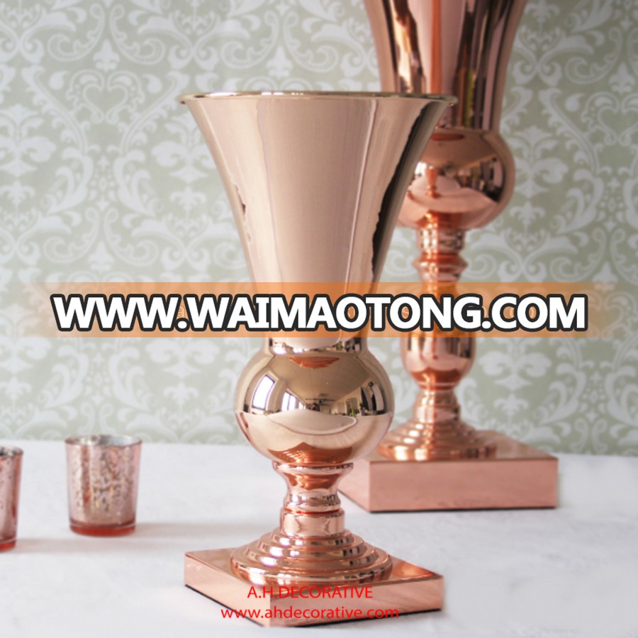 Copper Metal Flower Urn