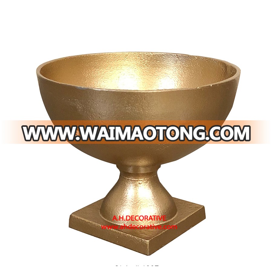 Metal Gold Pillar Flower Bowl