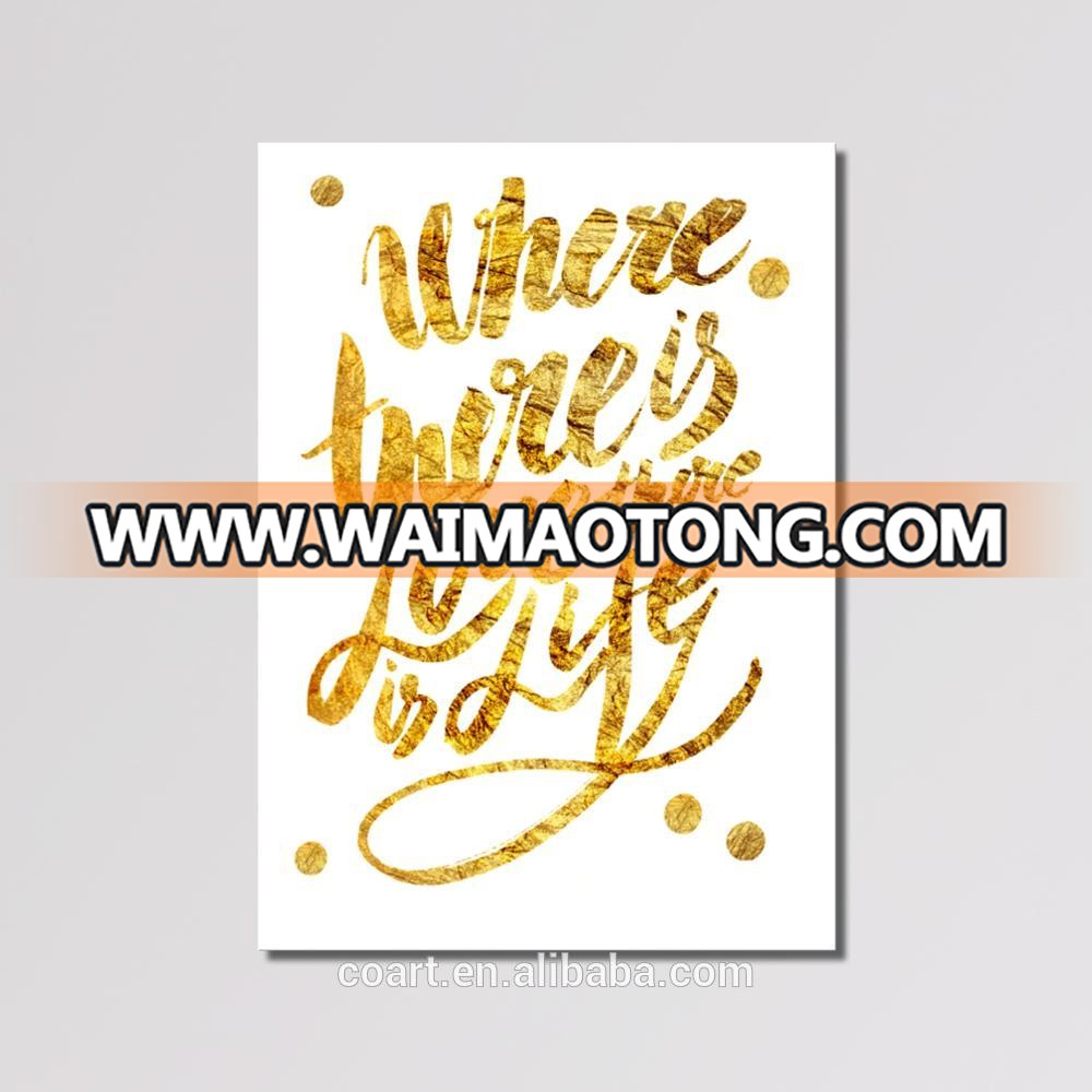 Handmade Abstract Canvas Wall Art Craft Picture Gold Foil Painting