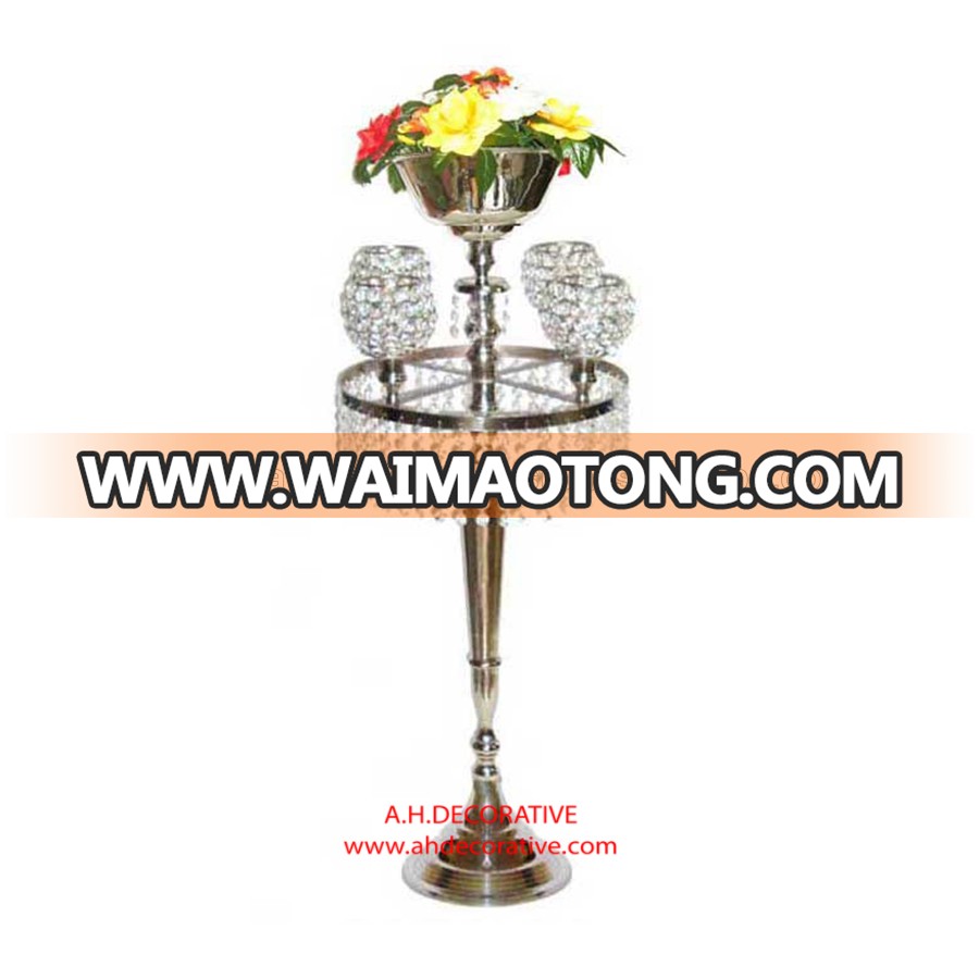 Candelabra 5 Candle With Dangling  Crystal Carousal Dia