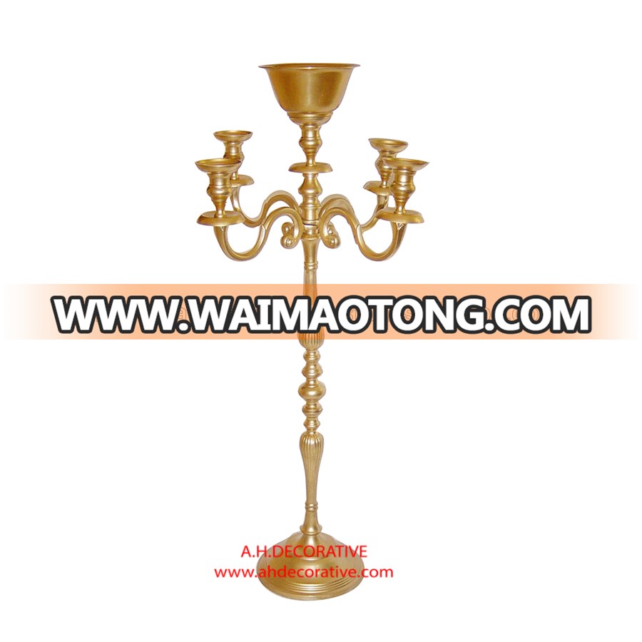 Tall Candelabra 5 Candle With Glass Votive