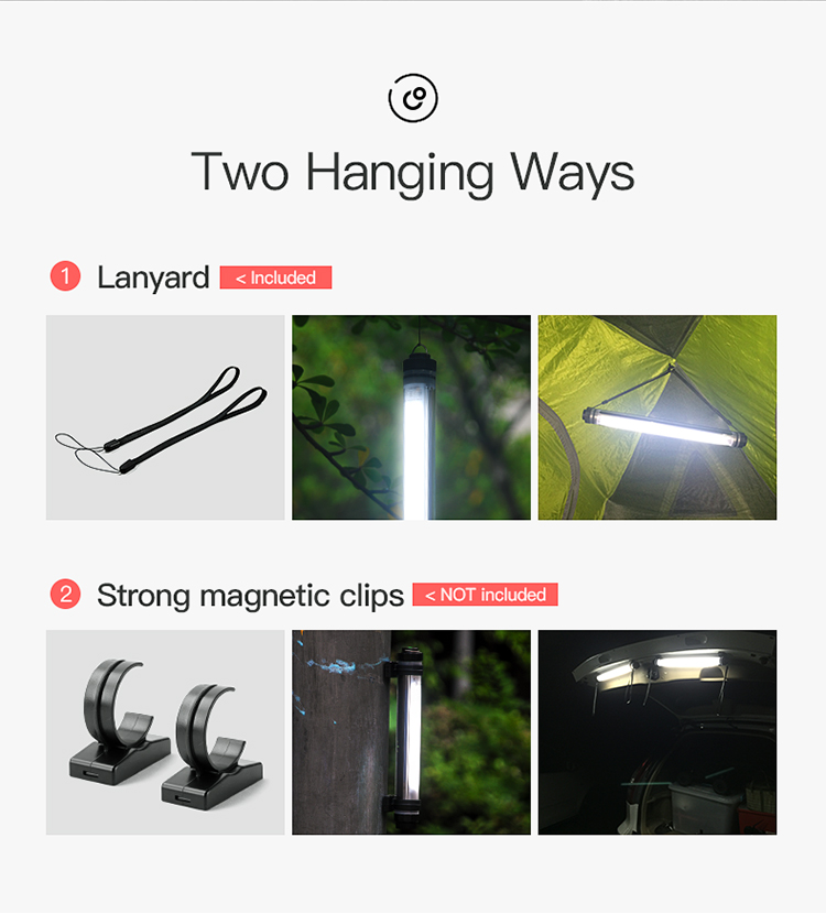 Ultra Bright Portable Waterproof Lights Tent Hanging Strip Torch Bar Pole  USB Lantern  Outdoor Rechargeable Led Camping Light