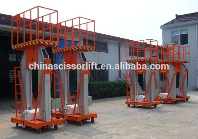 Aluminum double mast lift platform hydraulic lifting platform WLA0.2-10