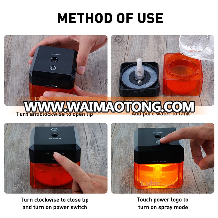 Top Sales Colorful Cubic Shape Portable Mini USB Humidifier