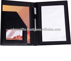 Hot selling custom high-end luxury leather portfolio padfolio folder