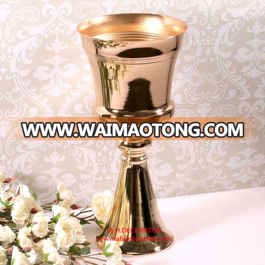 Gold Metal Flower Urn