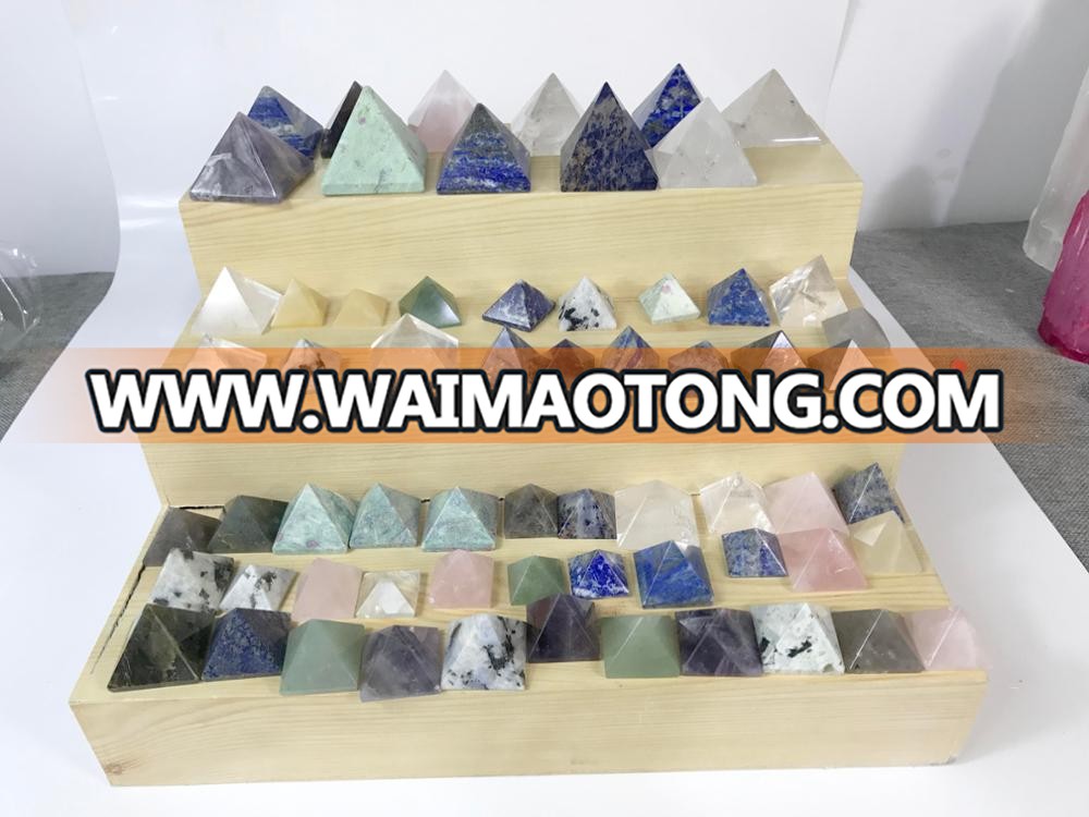 wholesale natural energy gemstone crystal loose mini pyramid