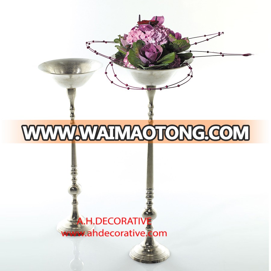 Metal Gold Pillar Flower Bowl