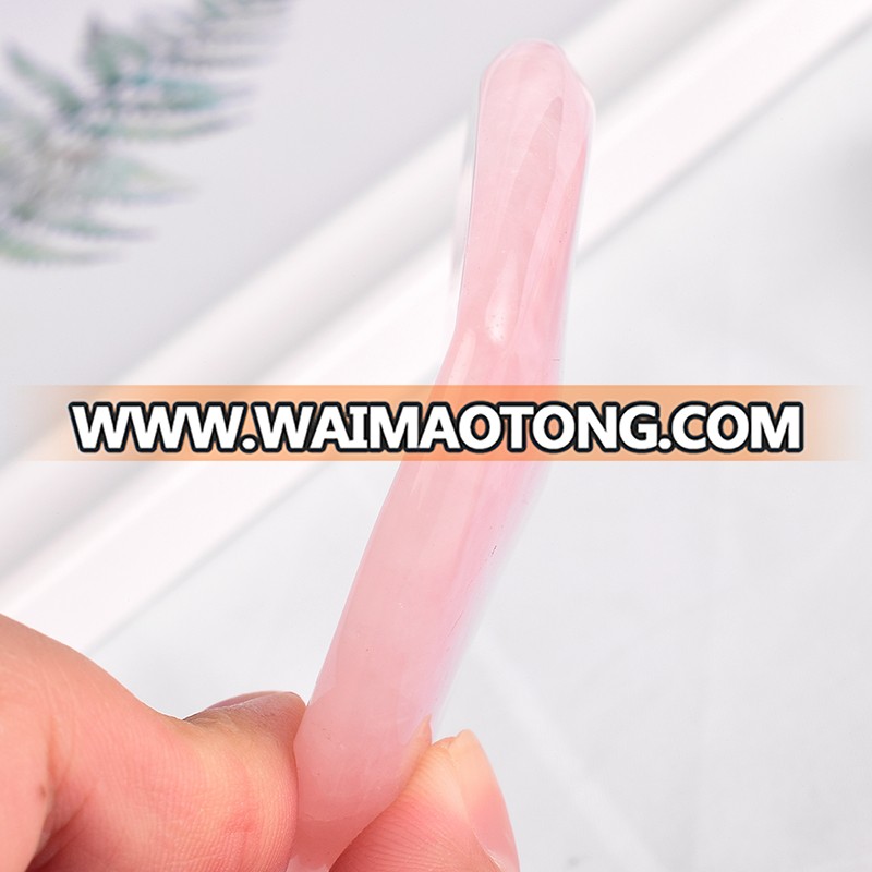 Wholesale natural heart shape Rose Quartz guasha massager Gua Sha Tool for sale