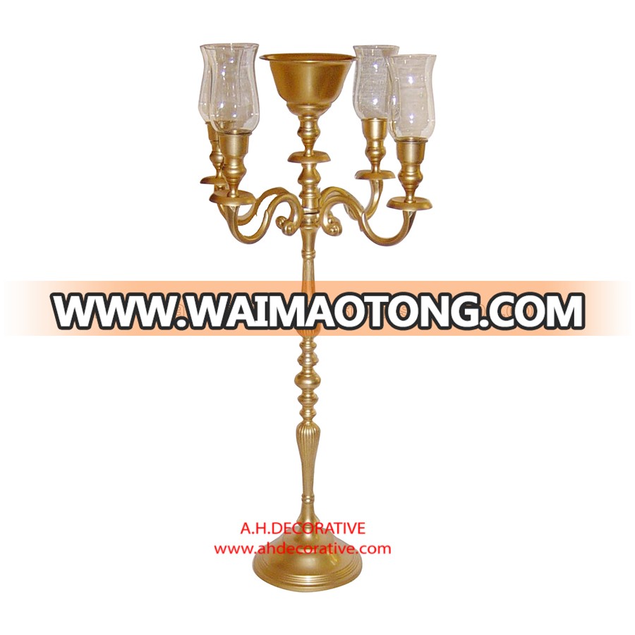 Tall Candelabra 5 Candle With Glass Votive