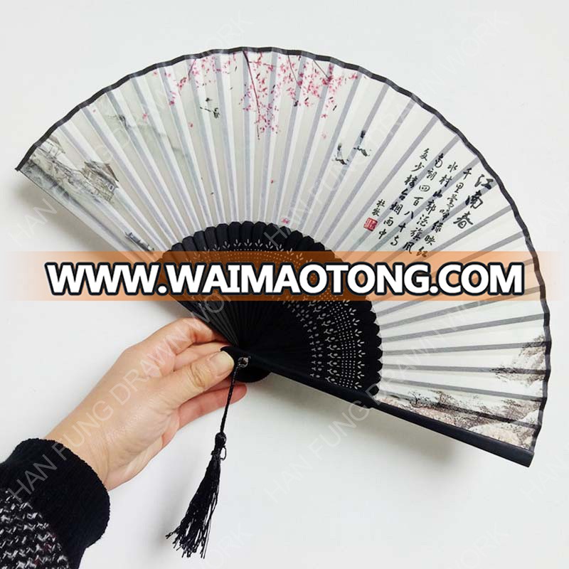 chinese style antique bamboo silk fan