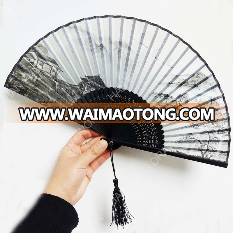 chinese style antique bamboo silk fan