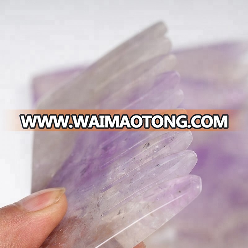 Wholesale Crystal Hair Massage Combs  Natural  Quartz and Amethyst Quartz Crystal Hair Combs for healing