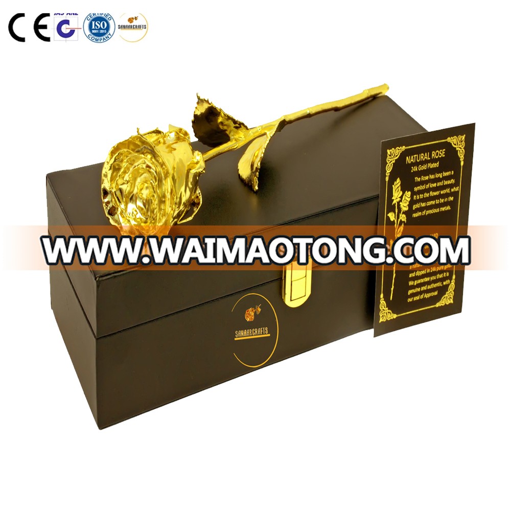 Beautiful Natural Gold Rose With Beautiful Gift Box