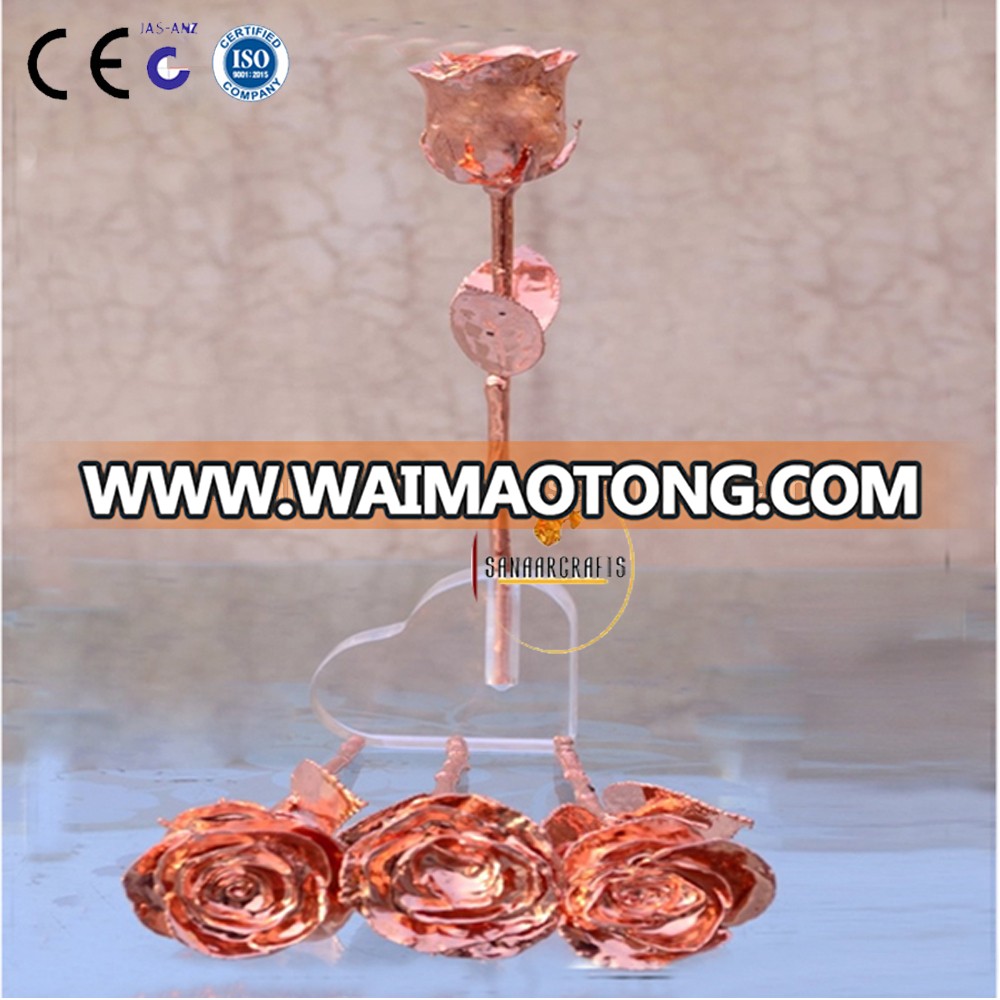 Valentine Gift Copper Plated Natural Rose