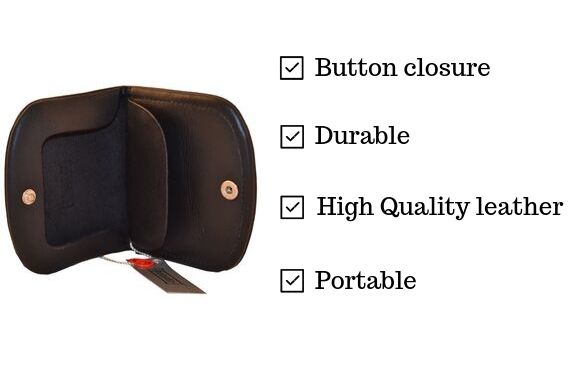 Leather Coin Case Squeeze Coin Purse Pouch Change Holder