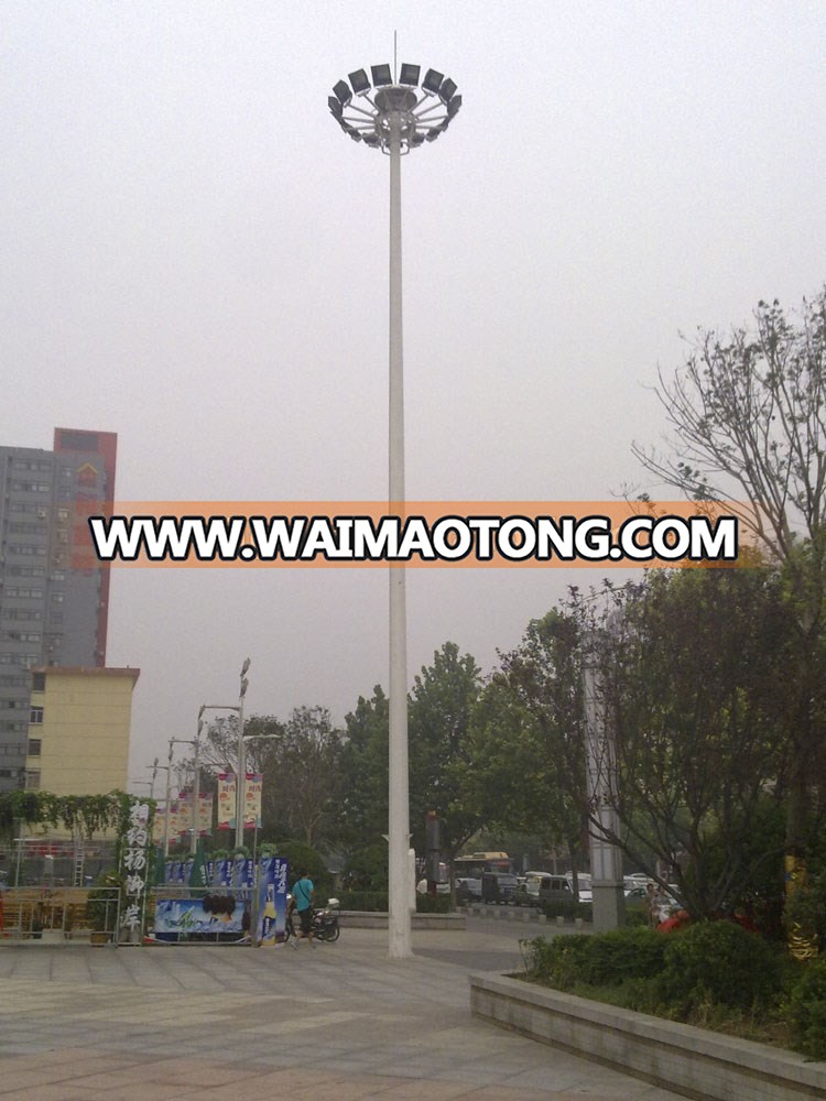 15-35m high pole light/high mast lighting tower steel square landscaped outdoor lighting mo<em></em>nopole high mast tower