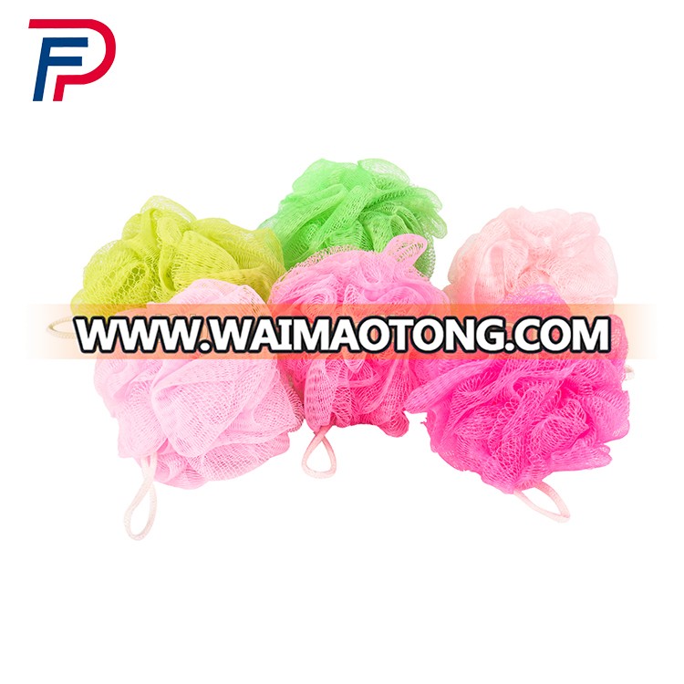 Good quality body exfoliating colorful washing ball cheap mesh bath sponge