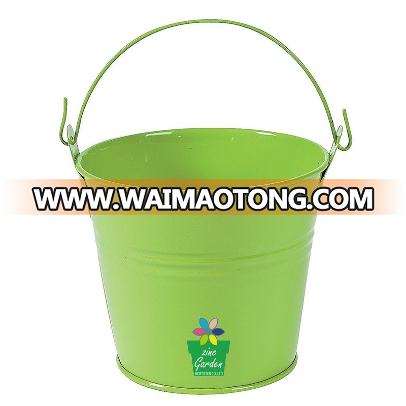 Hot selling galvanized tin pail planter flower pots small me<em></em>tal buckets