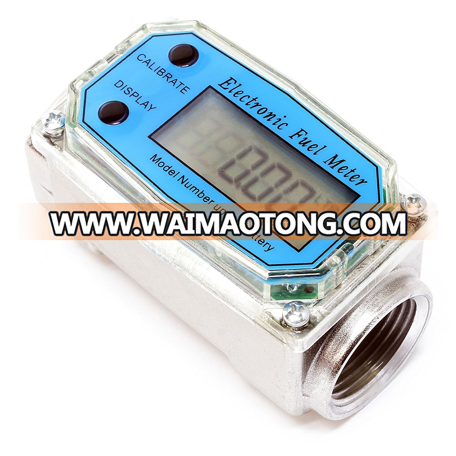 Electro<em></em>nic aluminum turbine digital diesel fuel flow meter with LCD display and 1 inch Inlet/outlet