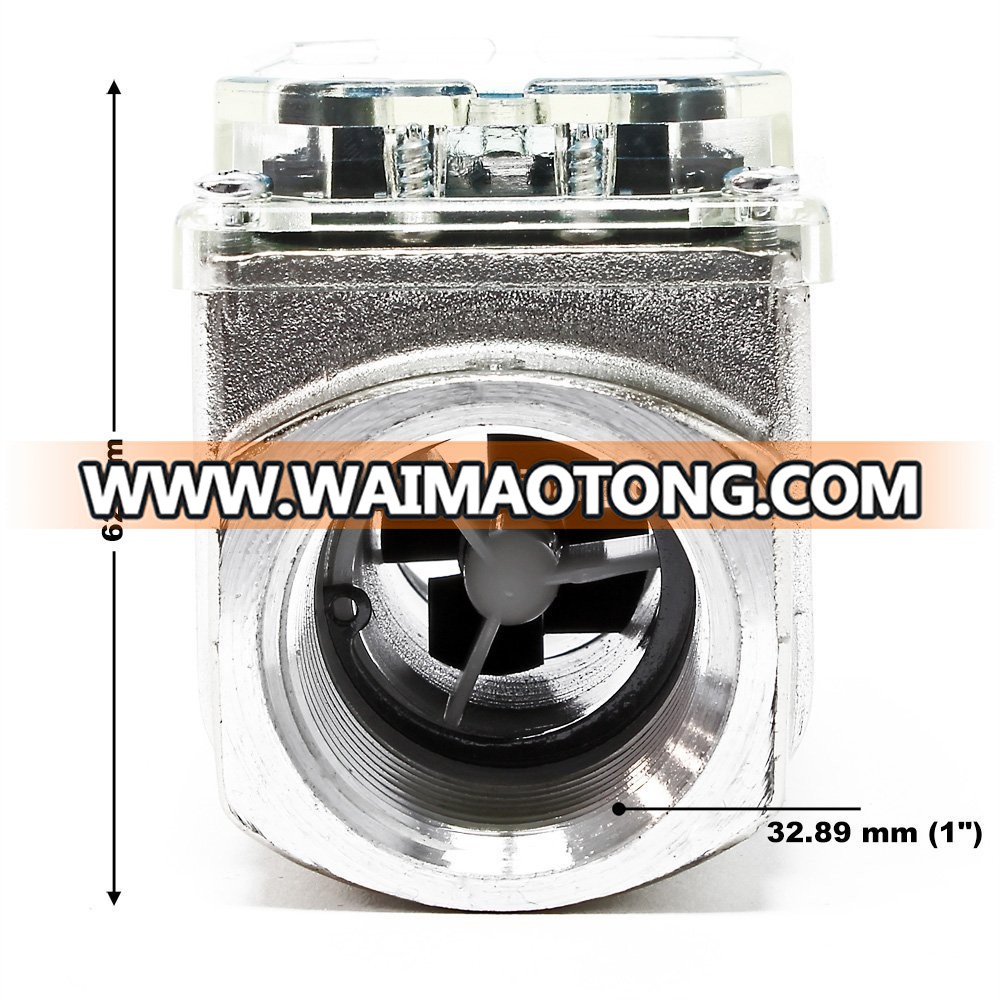 Electro<em></em>nic aluminum turbine digital diesel fuel flow meter with LCD display and 1 inch Inlet/outlet