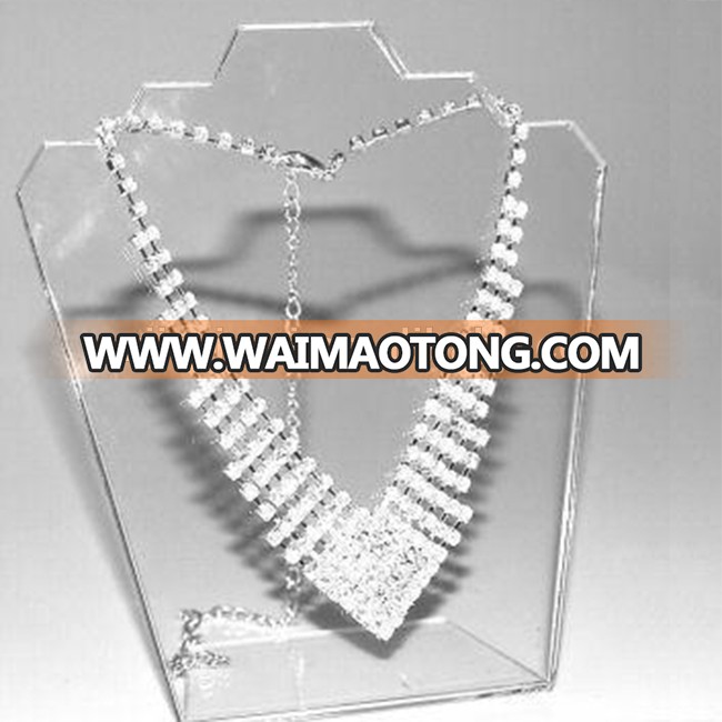 Factory quality clear acrylic fashion jewelry display for necklace and bracelet