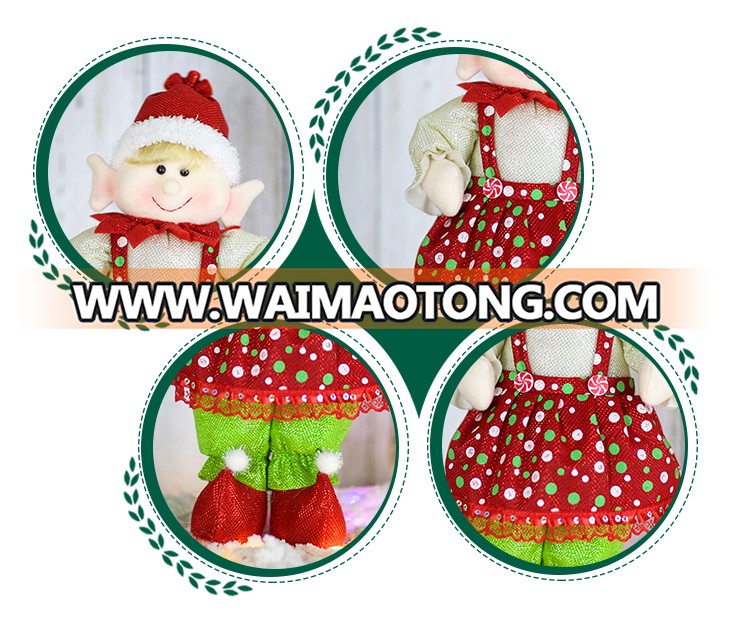 Lovely Christmas Standing Elf Bendable Soft for Christmas Decoration