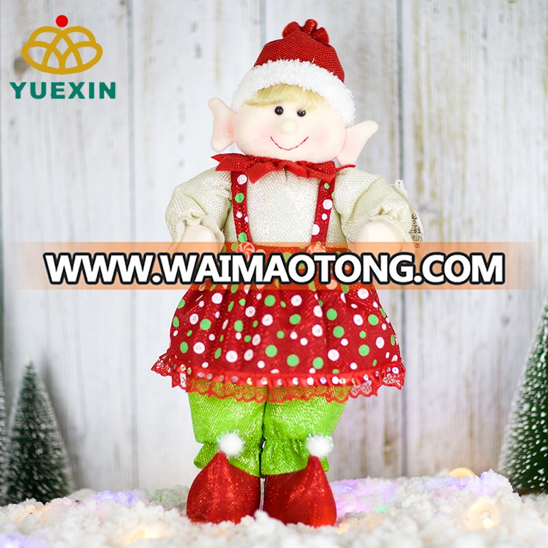 Lovely Christmas Standing Elf Bendable Soft for Christmas Decoration