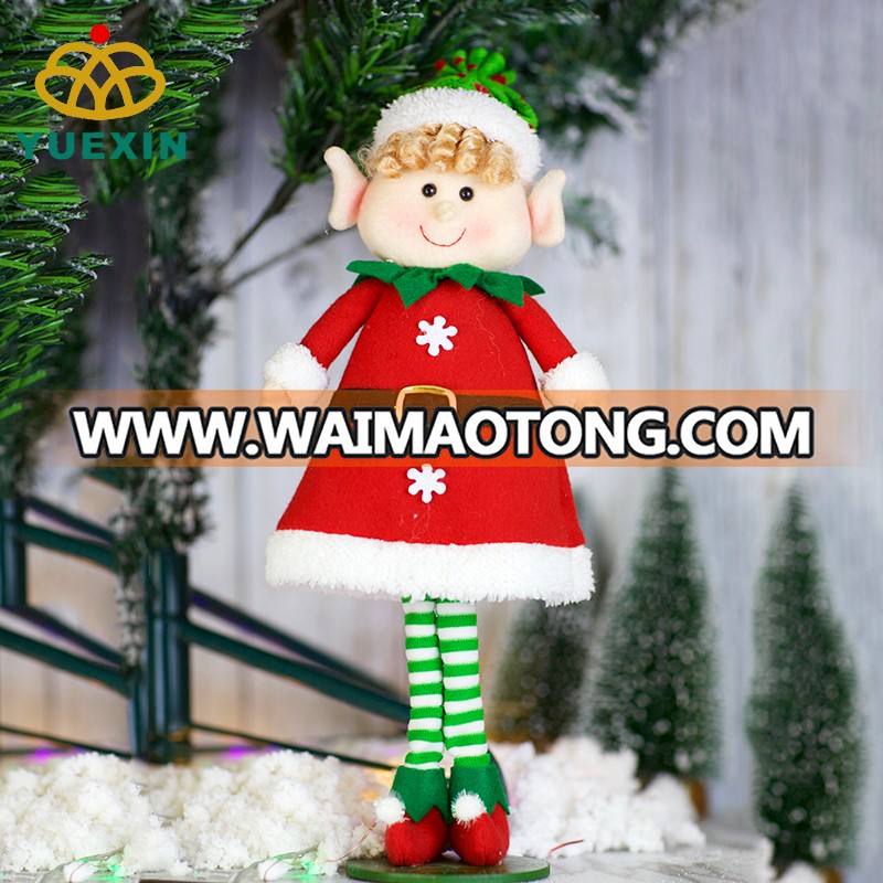 Lovely Christmas Standing Elf Bendable Soft for Christmas Decoration