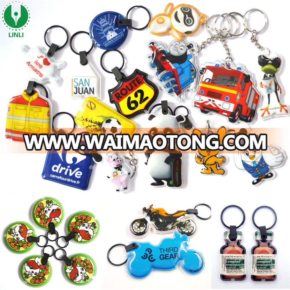 Shenzhen Factory Custom PVC Led Keychain, Key Chain Light, Led Keyring