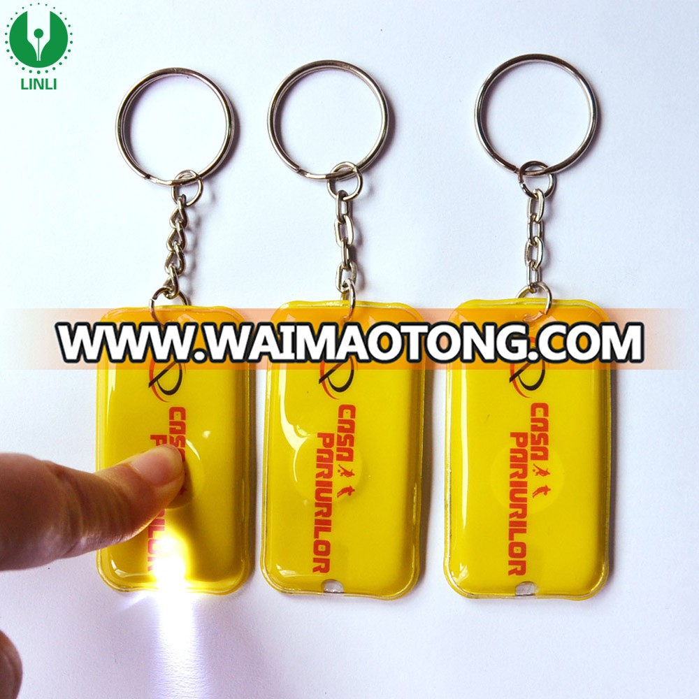 Shenzhen Factory Custom PVC Led Keychain, Key Chain Light, Led Keyring