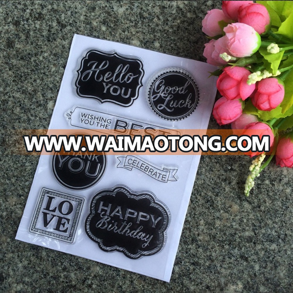 square customize colorful decorative stamps for teaching wood rubber stamps