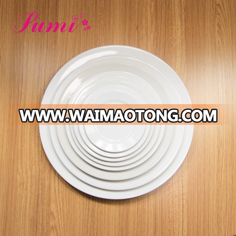 Simple design white round plate porcelain restaurant with hotel ware