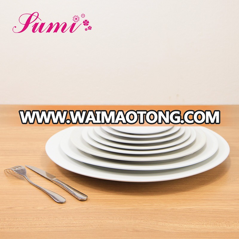 Simple design white round plate porcelain restaurant with hotel ware