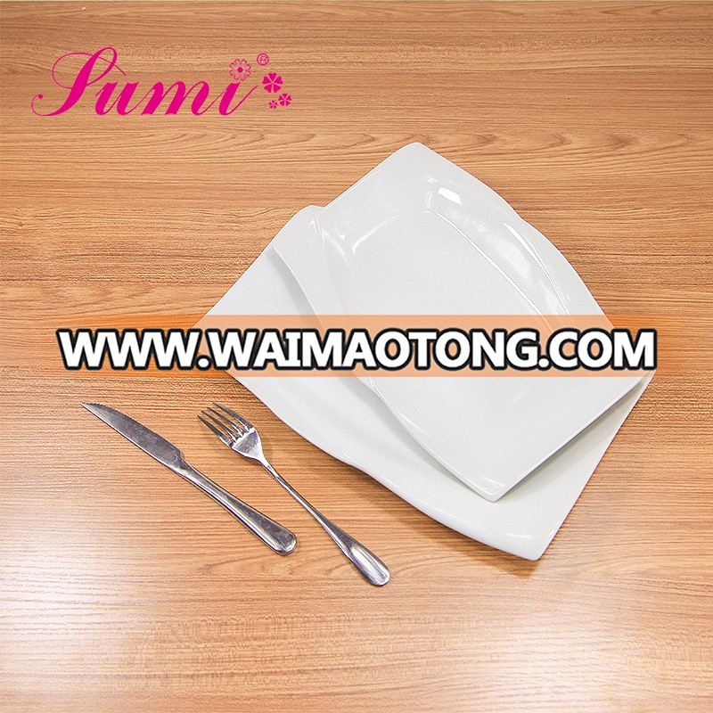 Simple design white round plate porcelain restaurant with hotel ware