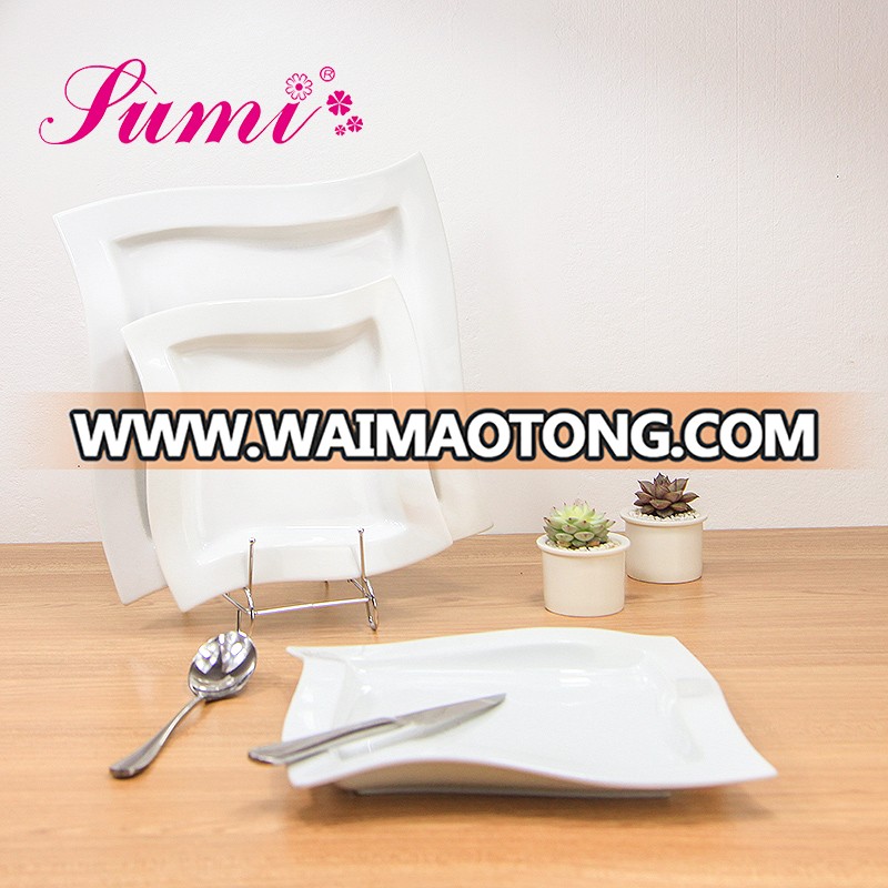 Simple design white round plate porcelain restaurant with hotel ware