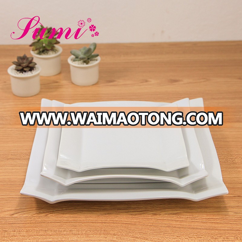 Simple design white round plate porcelain restaurant with hotel ware