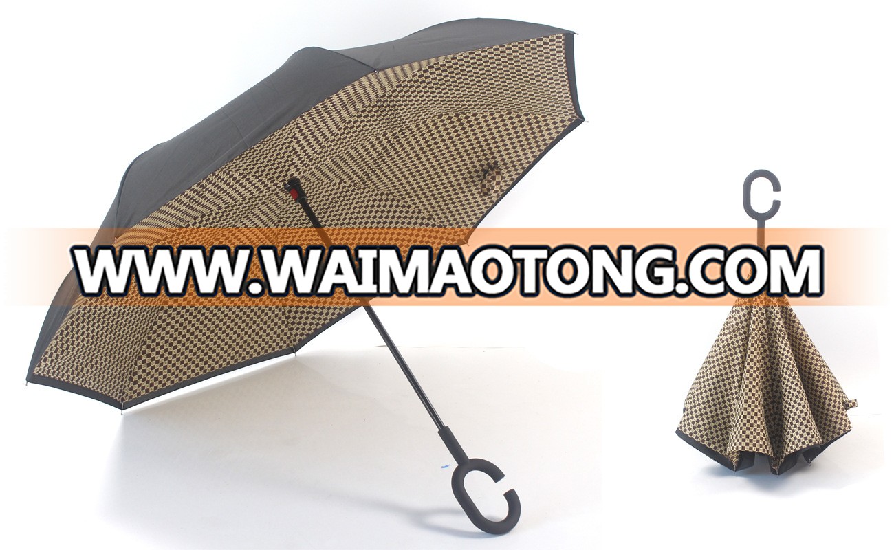 Factory direct windproof inverted umbrella reverse umbrellas with logo prints customize for wholesale