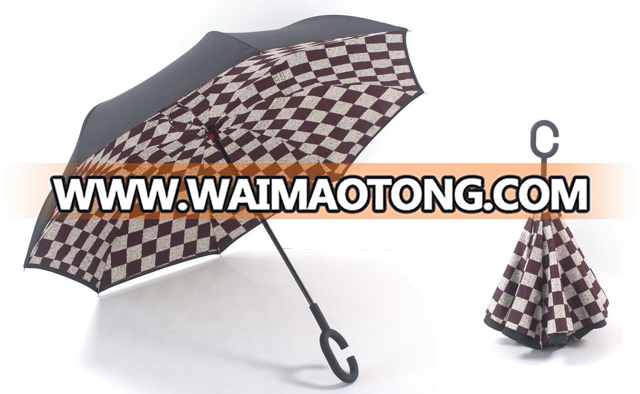 Factory direct windproof inverted umbrella reverse umbrellas with logo prints customize for wholesale