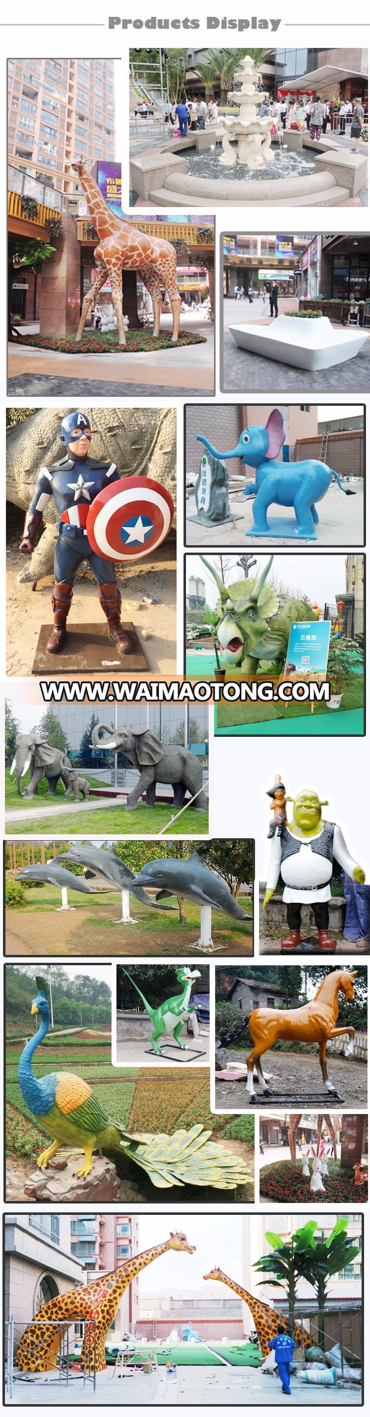 Fiberglass Movie Character Replica Iron Man Sculpture