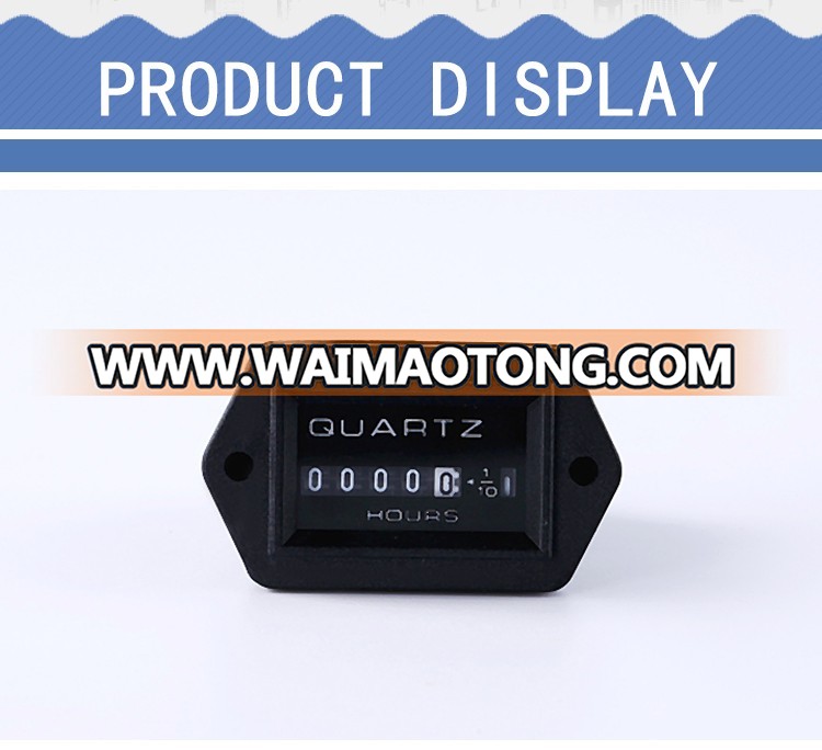 SYS Black Mechanical Hour Counter, Hour Meter Digital Width 12-36VDC 30-60VDC 220VAC