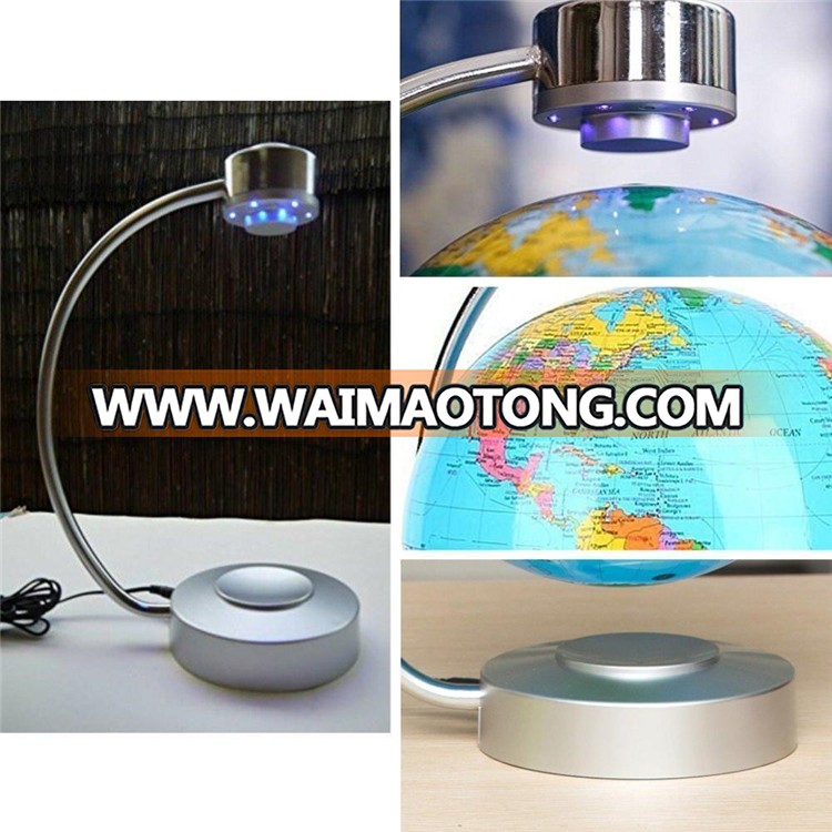 Home Office Desk Decoration Magnetic Levitation Rotating World Globe With Light For Learning Education Teaching Demo