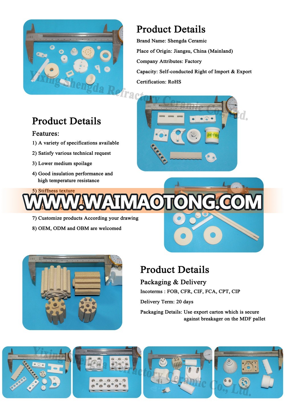 Factory high temperature resistance steatite ceramic terminal block