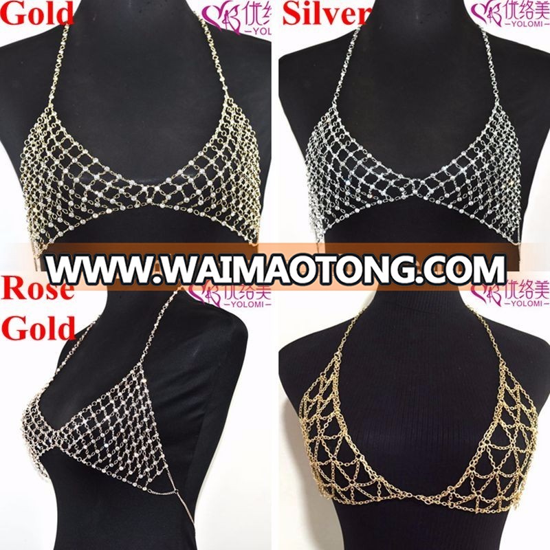 Crystal Bra Chain Jewelry Rhinestone Body Chain Crystal Garter Jewelry BD0329B