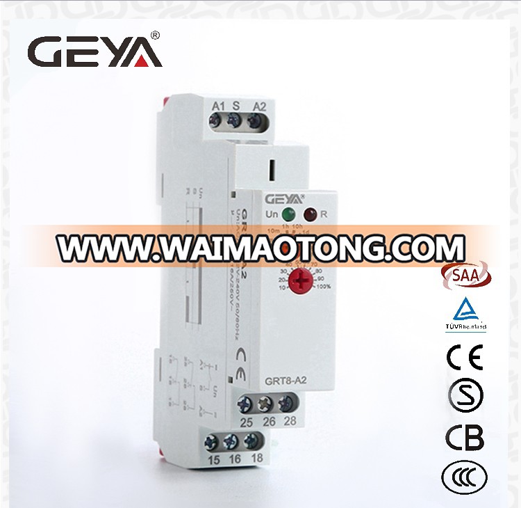 GEYA GRT8-AB Smart Home Adjustable 16A Time Relay DIN Rail 18mm Electric ON Delay Timer 12V DC