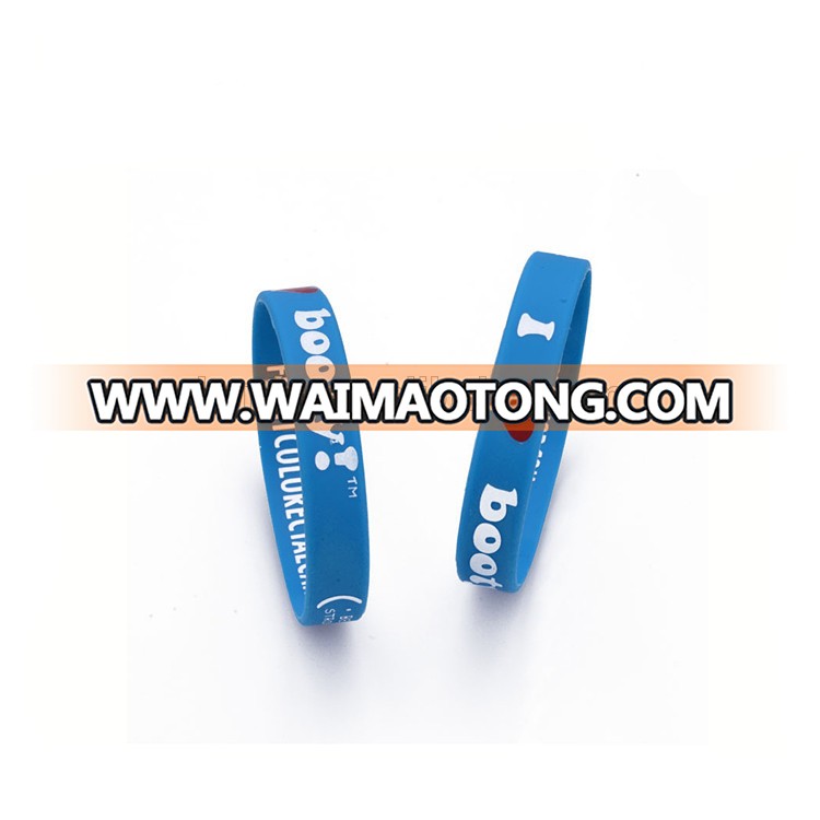 Wholesale debossed with color filled silicone wristband,Debossed wrist bands for sell