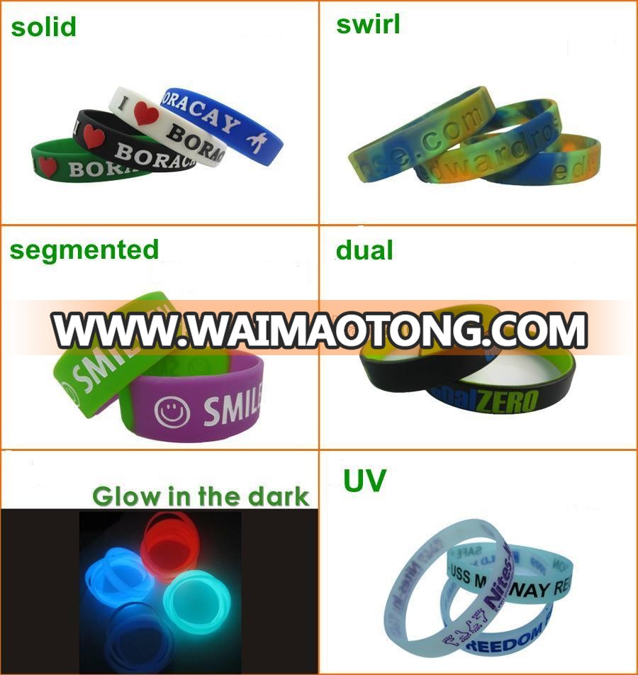 Wholesale debossed with color filled silicone wristband,Debossed wrist bands for sell